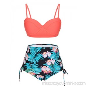 JOYMODE Women's Bikini Set Padded Bra Swimsuit Adjustable Straps Swimwear M to 3XL Red Black Navy Orange B01NAAUKFM
